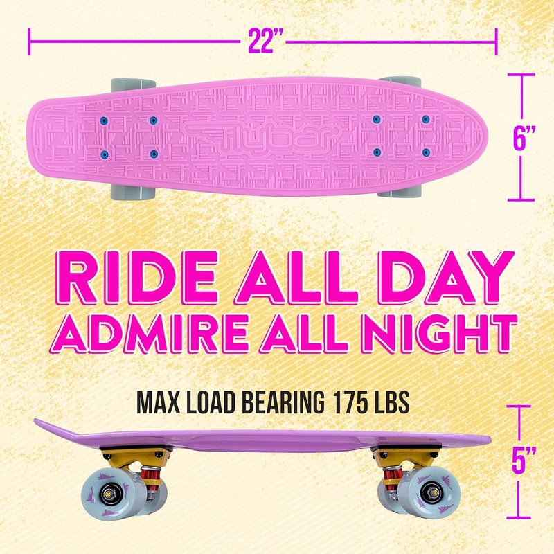 Flybar 22 Inch Kids Skateboard – Mini Cruiser Skateboards for Kids Ages 6-12, Outdoor Toys, Lightweight, Durable, Non-Slip Deck, ABEC-7 Bearings, Holds up to 175 lbs - Image 3